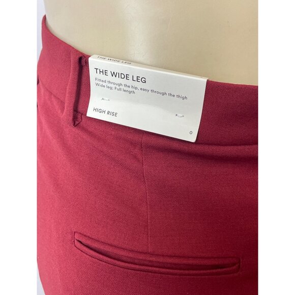 Ann Taylor Womens High Rise Wide Leg Red Pants Sz 0 - New - Picture 4 of 8